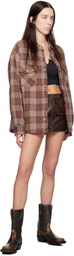 GUESS USA Red Padded Flannel Overshirt