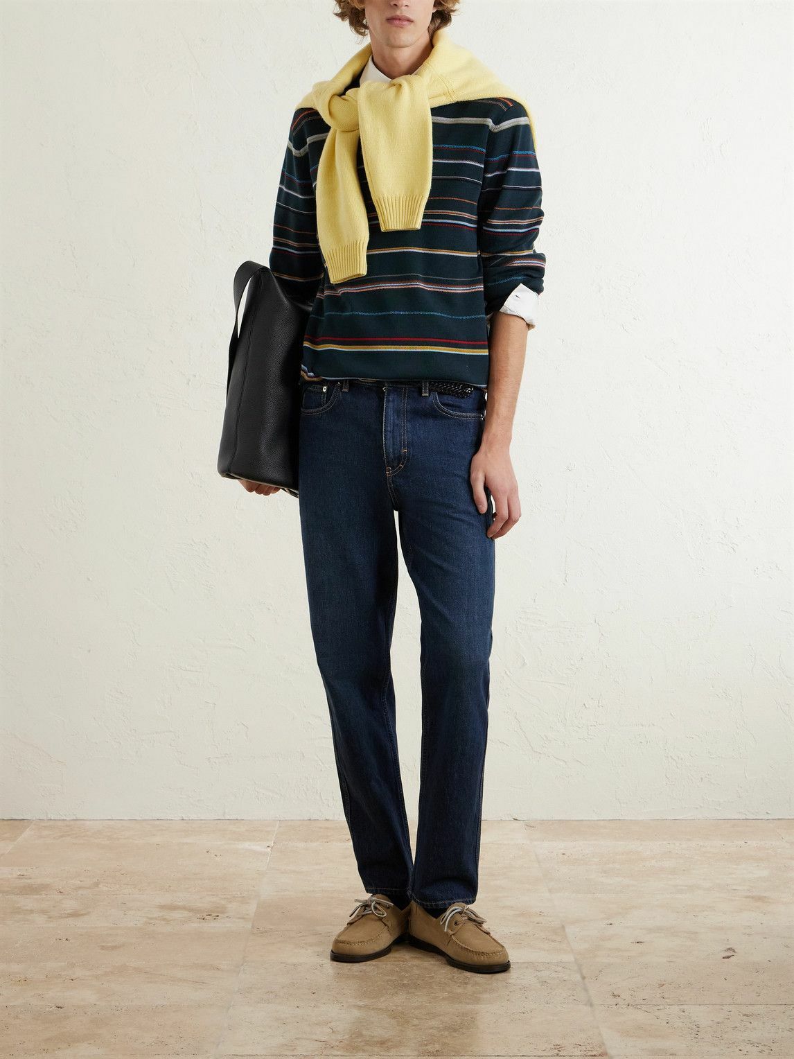 Paul Smith - Striped Merino Wool Polo Sweater - Green