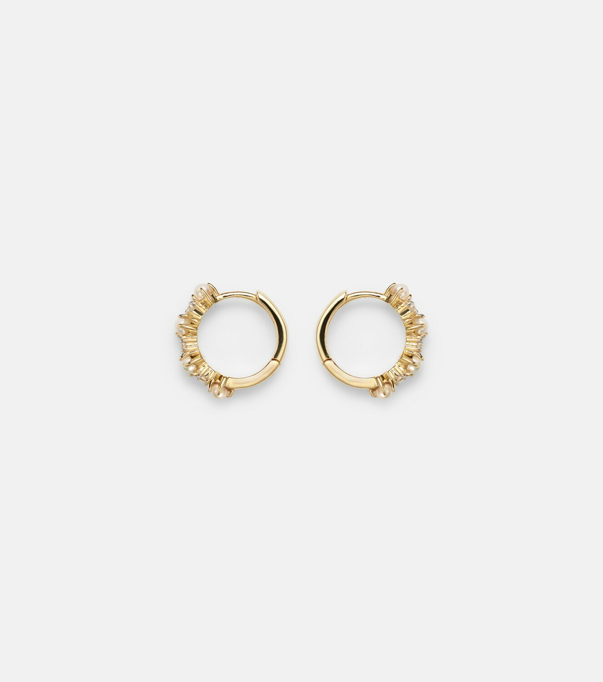 Mateo 14kt gold (585/1000) earrings with diamonds and pearls