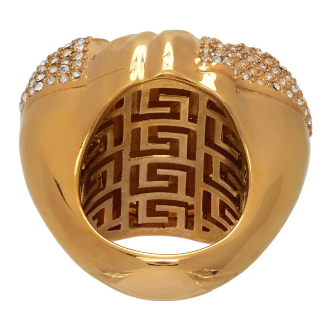 Versace Gold Crystal Medusa Ring Versace