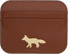 Maison Kitsuné Brown Edie Card Holder