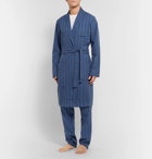 Oliver Spencer Loungewear - Medway Striped Organic Cotton Robe - Blue