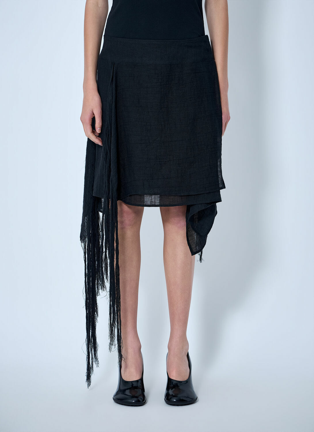 Yohji Yamamoto Asymmetric Fringe Skirt