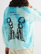 POLITE WORLDWIDE® - Embroidered Tie-Dyed Hemp and Cotton-Blend Cardigan - Blue