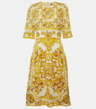 Dolce&Gabbana Majolica silk-blend charmeuse midi dress