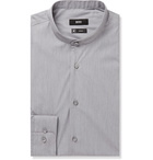 Hugo Boss - Sky-Blue Jordi Slim-Fit Grandad-Collar Stretch Cotton-Blend Shirt - Gray