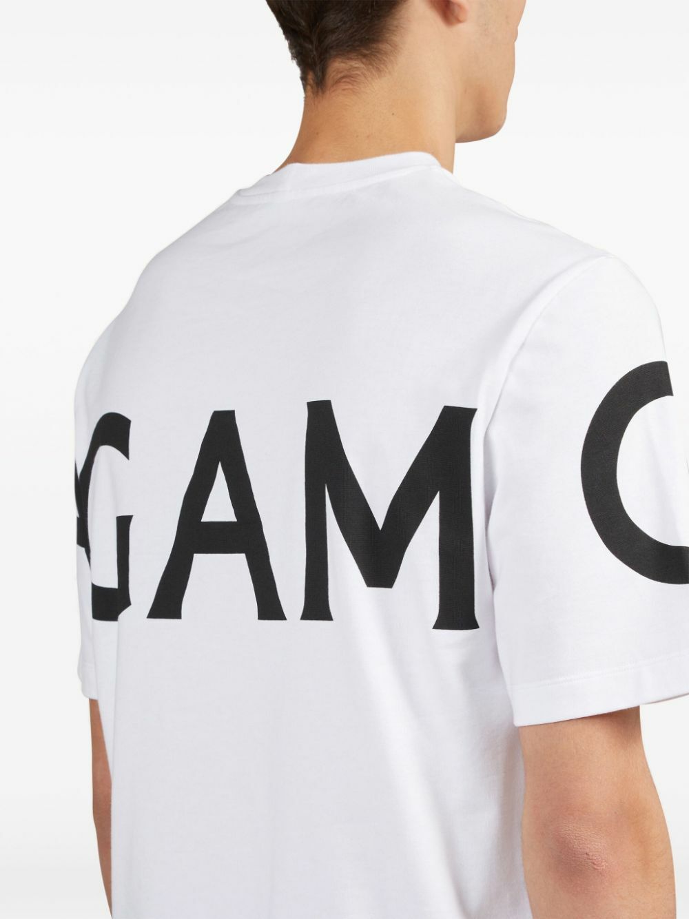 Tシャツ・カットソー SALVATORE FERRAGAMO White Cotton T-Shirt Ferragamo White Logo-Print Cotton T-Shirt Salvatore Ferragamo