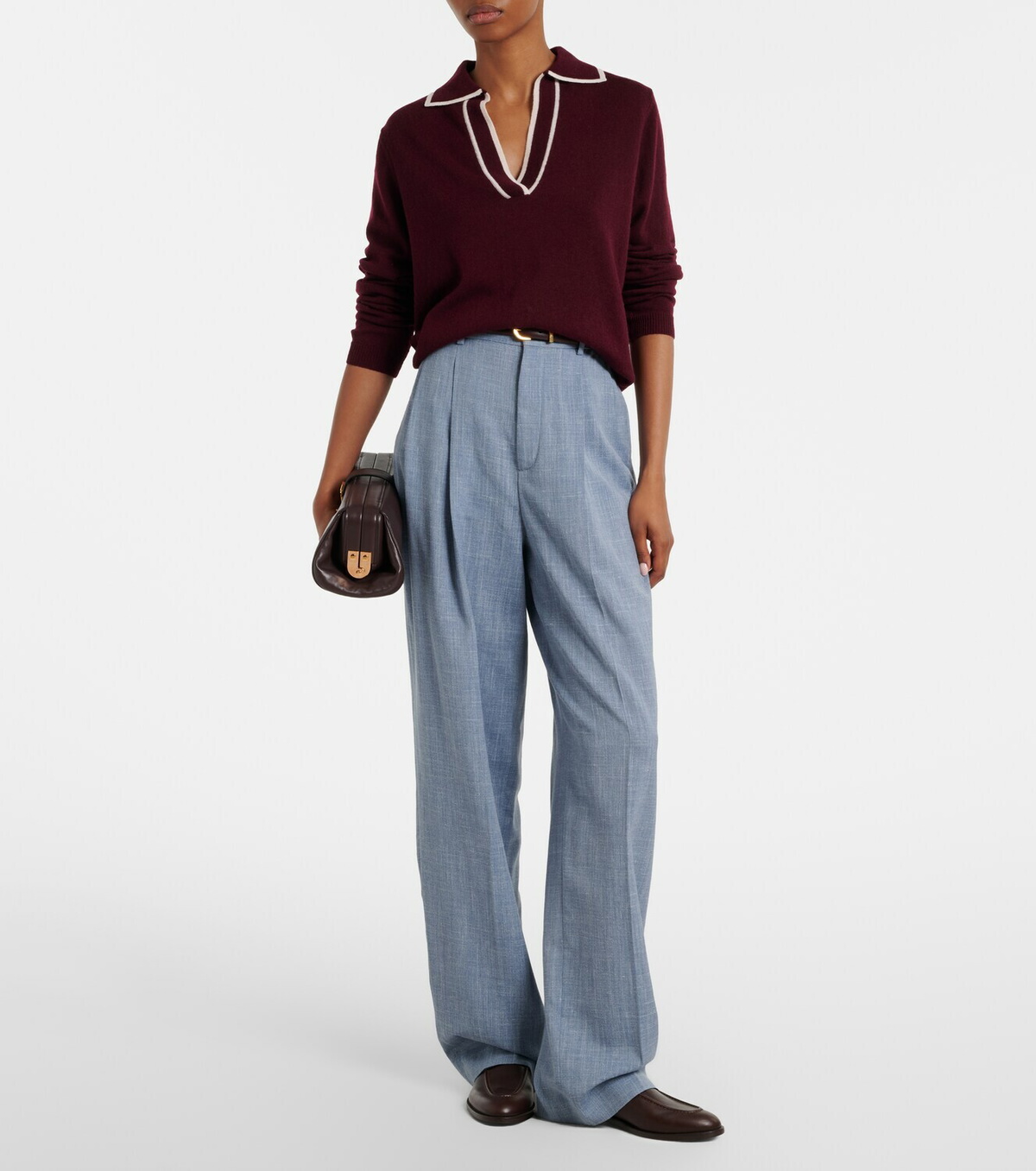 Jardin des Orangers Wool and cashmere polo sweater