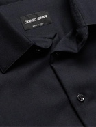 Giorgio Armani - Slim-Fit Cashmere and Silk-Blend Shirt - Blue