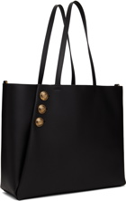 Balmain Black Emblème Leather Tote