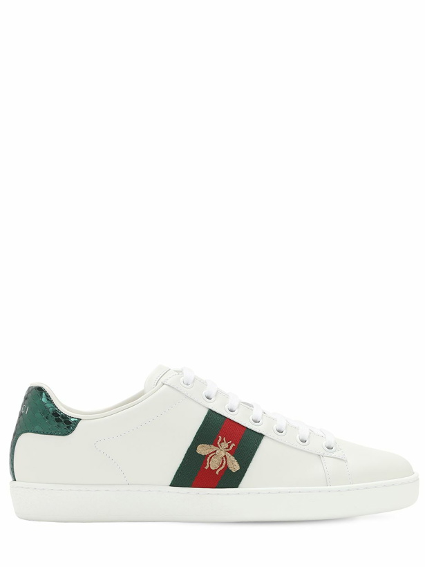 Photo: GUCCI - 30mm New Ace Bee Leather Sneakers