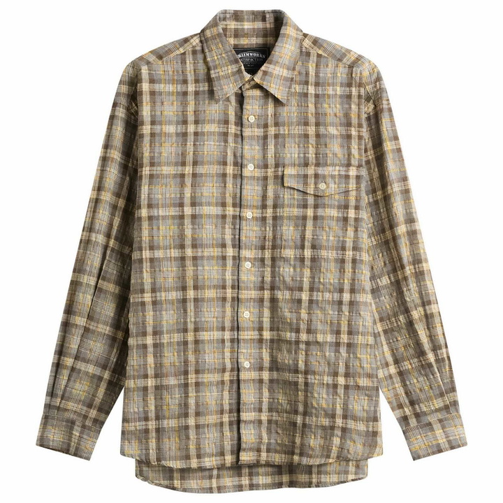 Photo: FrizmWORKS Men's Uneven Check Shirt in Yellow