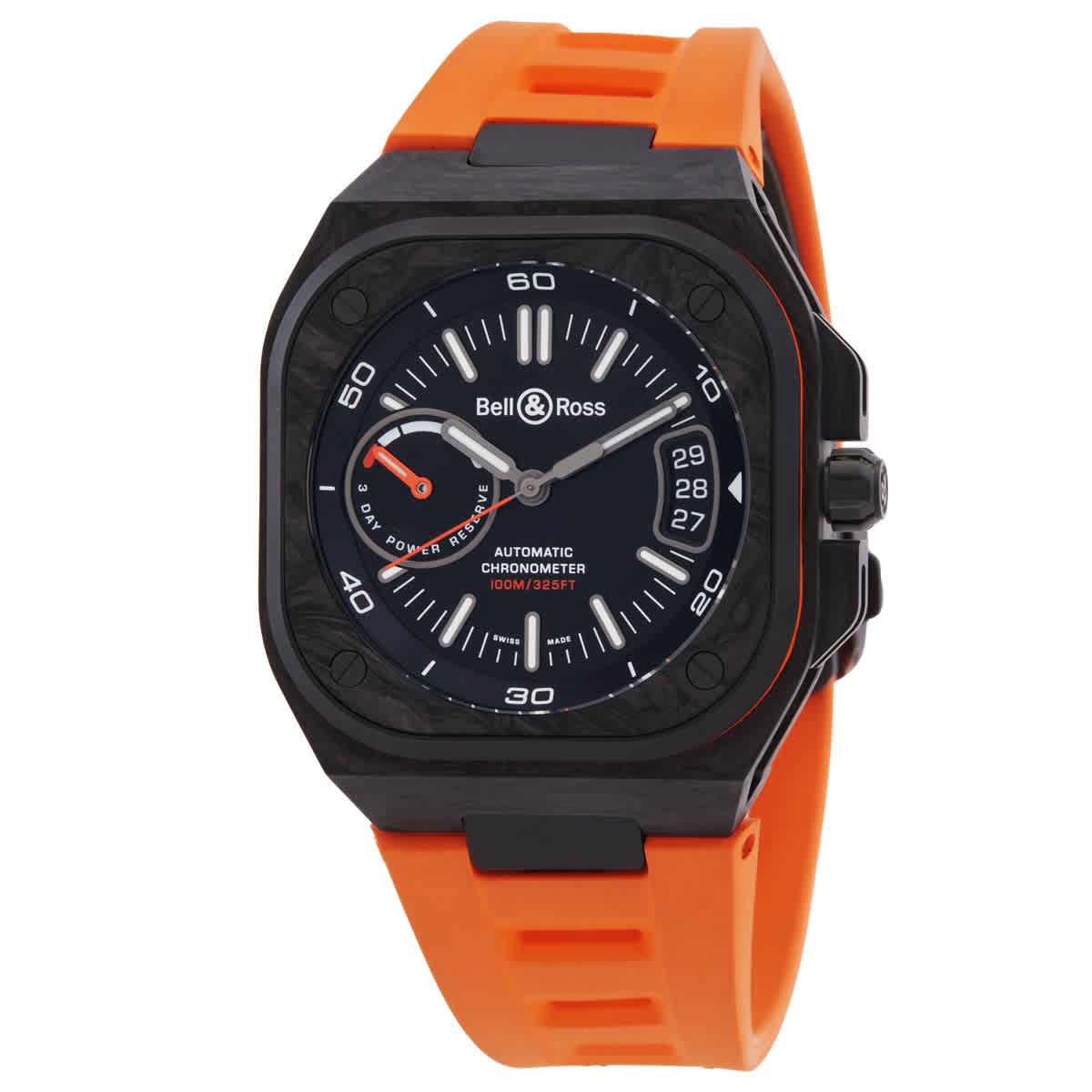 Bell & Ross BR-X5 Carbon Orange Automatic Mens Watch BRX5R-BO-TC/SRB