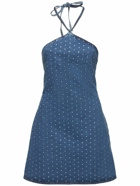 GIUSEPPE DI MORABITO - Embellished Cotton Denim Mini Dress