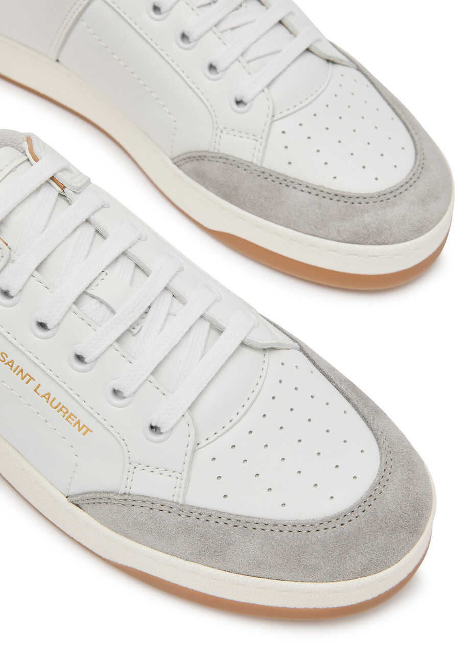 Saint Laurent Panelled Leather Sneakers White
