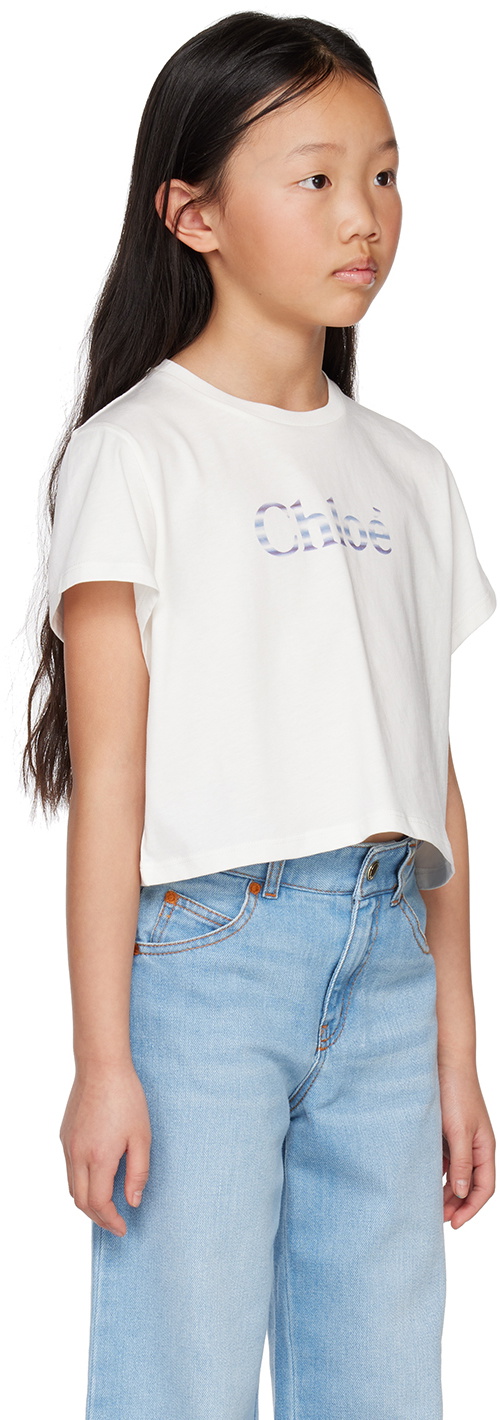 Chloé Kids White Printed T-Shirt Chloe