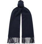 NN07 - Fringed Wool Scarf - Blue