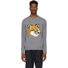 Maison Kitsune Grey Fox Head Sweater