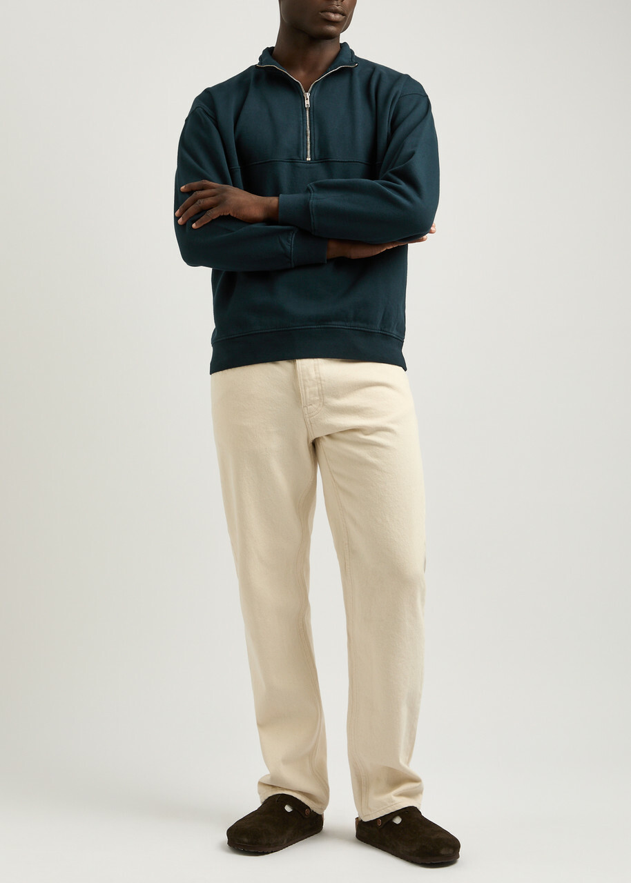 Colorful Standard Half-zip Cotton Sweatshirt Navy