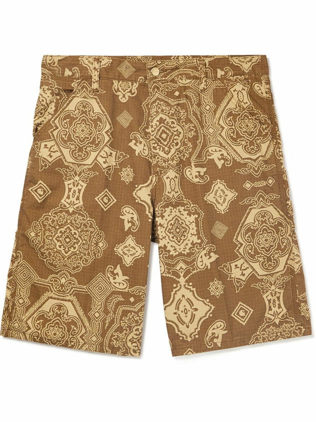 Photo: Carhartt WIP - Straight-Leg Printed Cotton-Rispstop Shorts - Brown