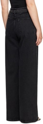 3.1 Phillip Lim Black Wide Leg Belted Jeans