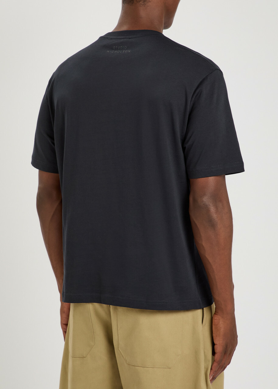 Studio Nicholson Logo Cotton T-shirt Nearly Black