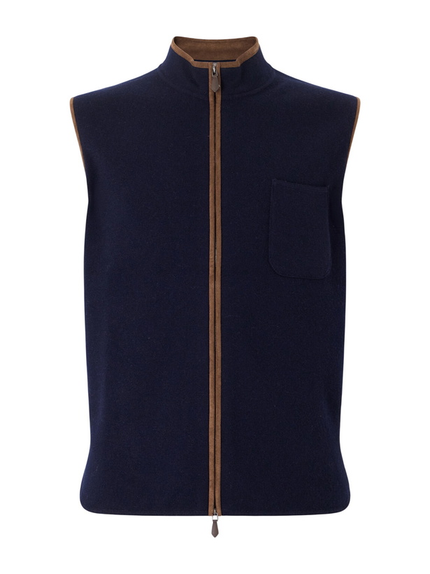 Photo: N.PEAL - Shaftsbury Organic Cashmere Gilet - Blue
