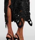Leo Lin Rayna floral-appliqué bustier gown