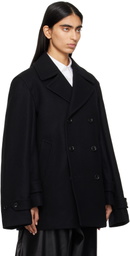 Comme des Garçons Black Wool Short Beaver Jacket