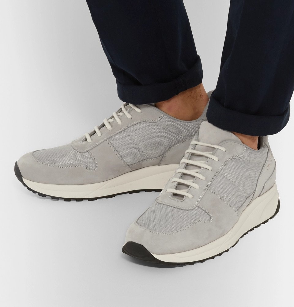 Common Projects - Track Vintage Nubuck and Mesh Sneakers - Men ...