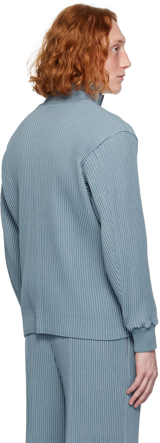 HOMME PLISSÉ ISSEY MIYAKE Blue Kersey Pleats Jacket