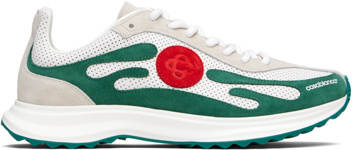 Photo: Casablanca White & Green Stade Sneakers