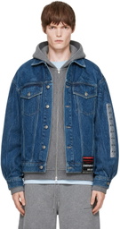 Alexander Wang Blue Flasher Graphic Oversized Denim Trucker Jacket