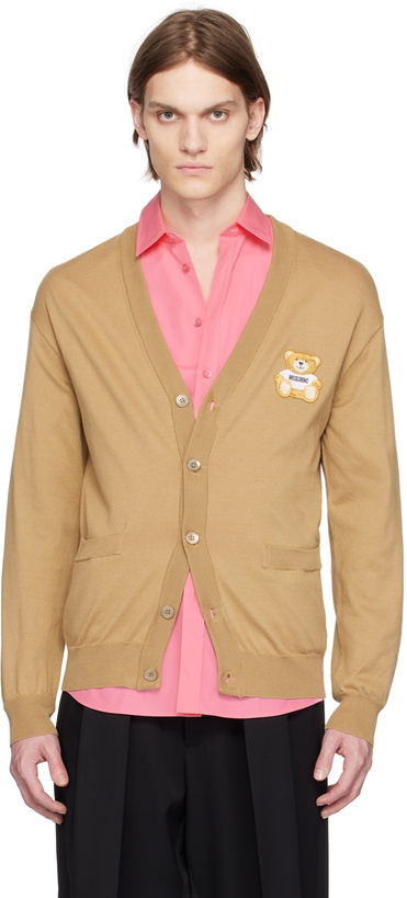 Photo: Moschino Brown Patch Cardigan