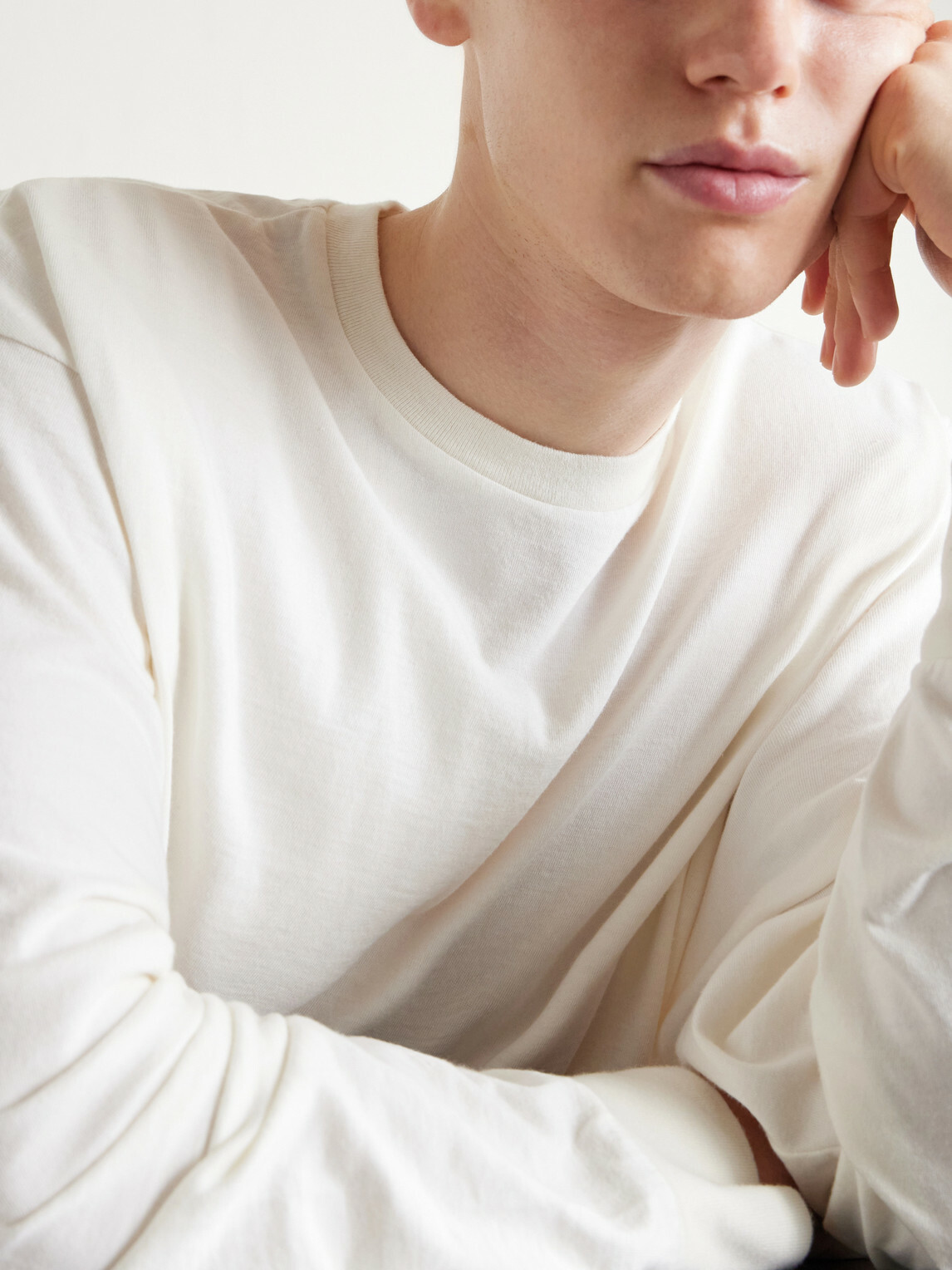 A.PRESSE - Cotton and Cashmere-Blend T-Shirt - White