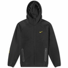 Nike Men's x NOCTA Tech Fleece Full Zip Hoody in Black/University Gold