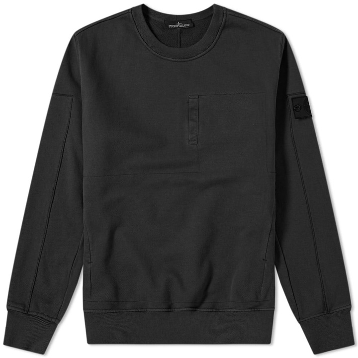 Photo: Stone Island Shadow Project Diagonal Weave Crew Sweat Black