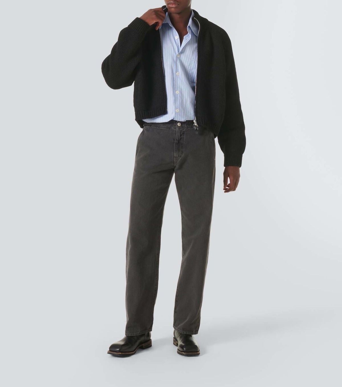 Our Legacy Cropped wool zip-up sweater Our Legacy