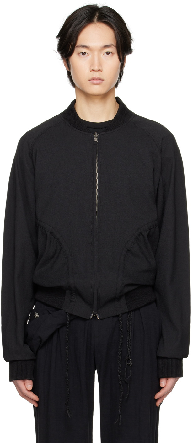 Hyein Seo Black Reversible Bomber Jacket