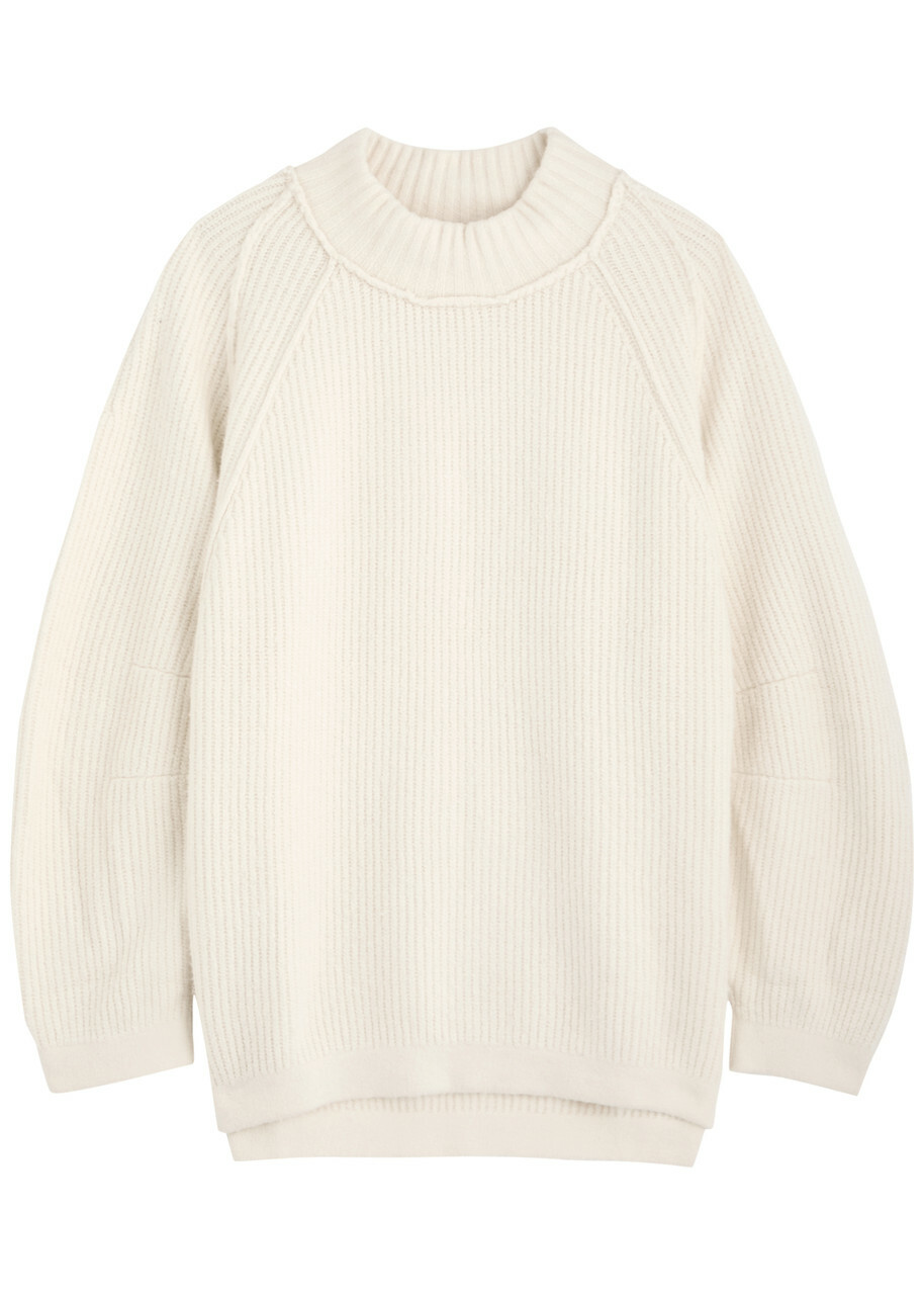 Free People Sunbeam Ribbed Cotton-blend Jumper Cream