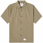 WTAPS Men's 04 Confusion Short Sleeve Back Print Shirt in Olive Drab