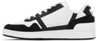 Lacoste White & Black T-Clip Leather Sneakers