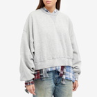R13 Women's Jumbo Cropped Crewneck in Heather Grey