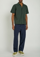 Ymc Malick Textured Stretch-cotton Shirt Dark Green