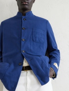 Massimo Alba - Bali Unstructured Nehru-Collar Cotton-Gauze Jacket - Blue