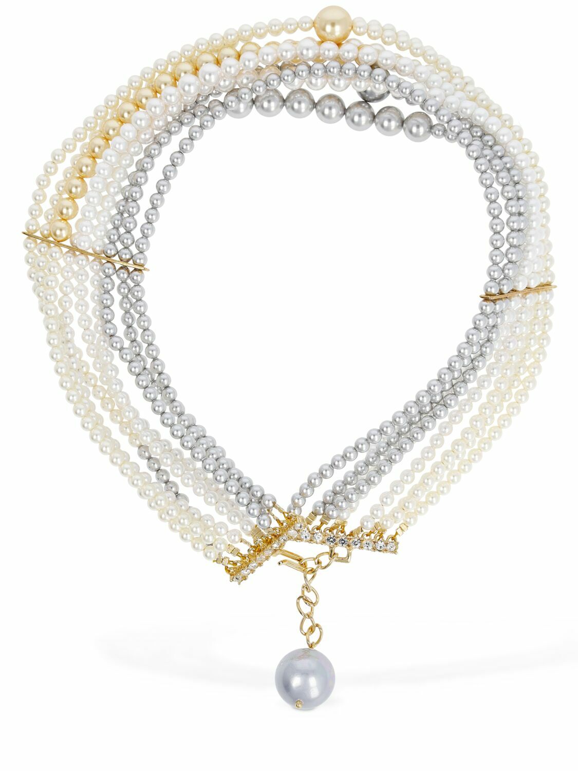 TIMELESS PEARLY - Multi Wire Pearl Collar Necklace Timeless
