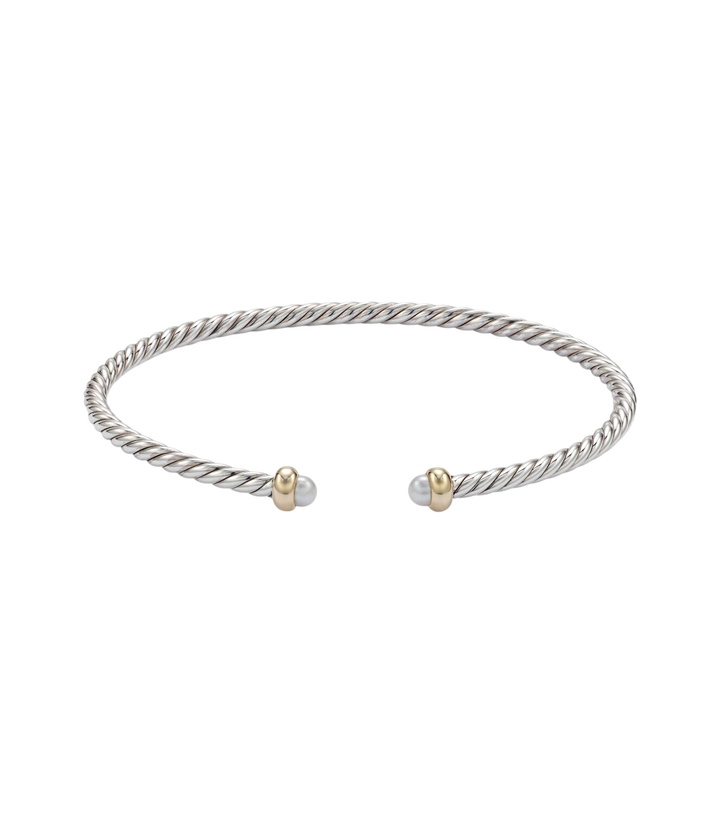 Photo: David Yurman Micro Cable Flex® sterling silver and 14kt gold cuff bracelet with pearls