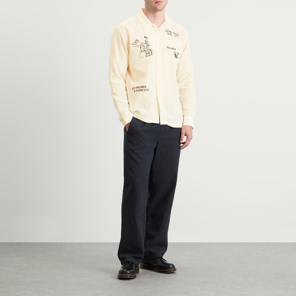 Palmes Men's Forever Camp Collar Shirt in Broken White