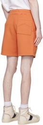 Rhude Orange Embroidered Shorts