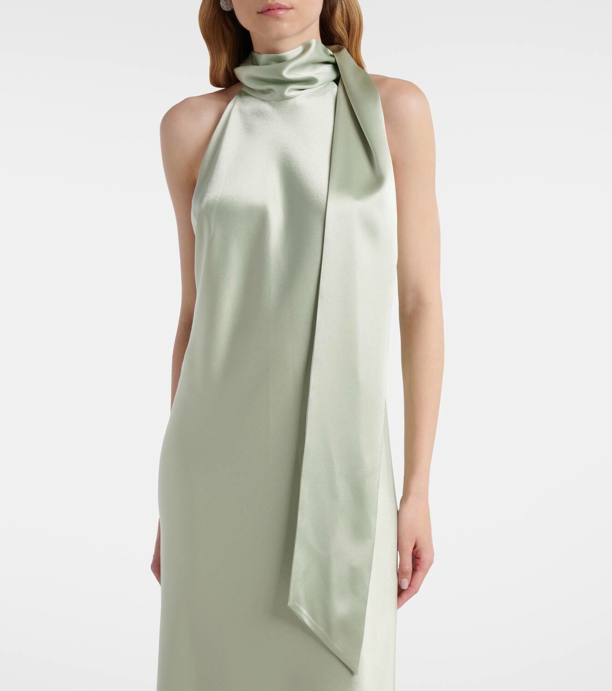 Galvan Sienna scarf-detail satin maxi dress